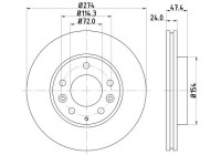 Disque de frein 8DD 355 108-161 Hella