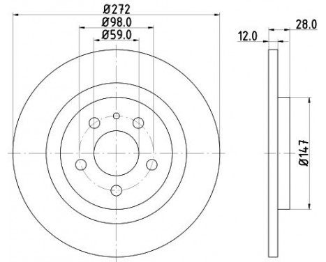 Disque de frein 8DD 355 109-151 Hella Pagid GmbH