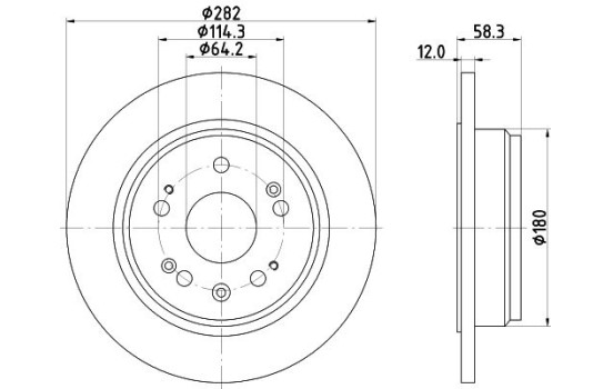 Disque de frein 8DD 355 112-451 Hella