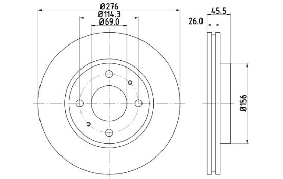 Disque de frein 8DD 355 112-951 Hella