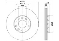 Disque de frein 8DD 355 113-321 Hella
