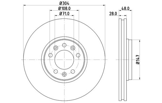 Disque de frein 8DD 355 113-671 Hella