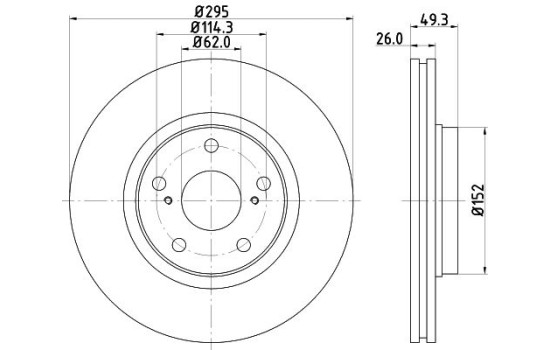 Disque de frein 8DD 355 114-281 Hella