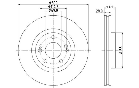 Disque de frein 8DD 355 114-481 Hella