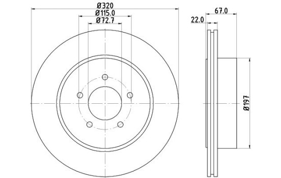 Disque de frein 8DD 355 115-481 Hella