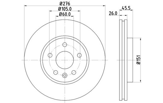 Disque de frein 8DD 355 116-351 Hella