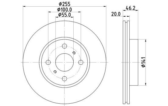 Disque de frein 8DD 355 116-411 Hella
