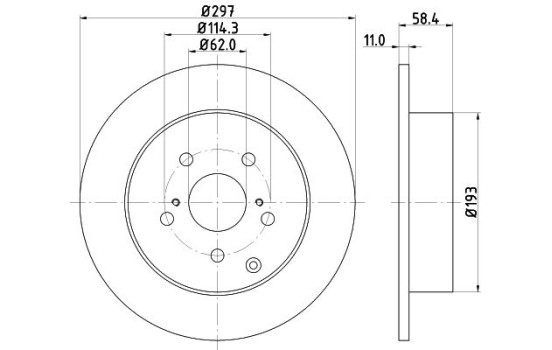 Disque de frein 8DD 355 116-811 Hella