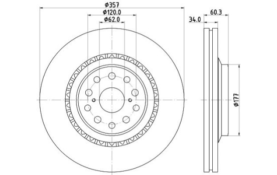 Disque de frein 8DD 355 116-921 Hella