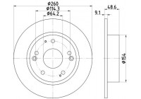 Disque de frein 8DD 355 117-091 Hella