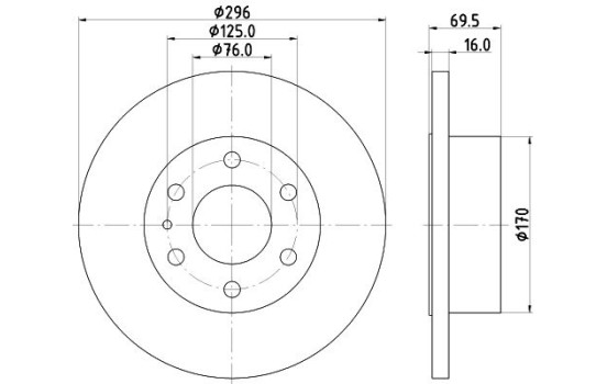 Disque de frein 8DD 355 117-171 Hella