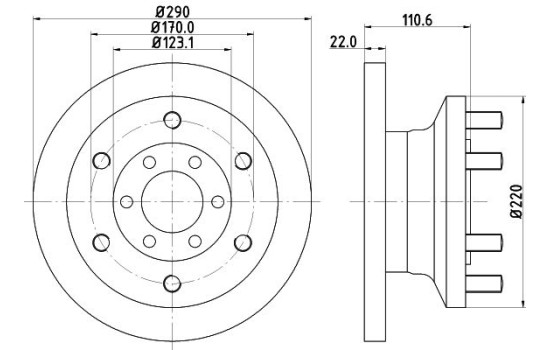 Disque de frein 8DD 355 117-501 Hella