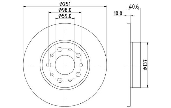 Disque de frein 8DD 355 118-071 Hella