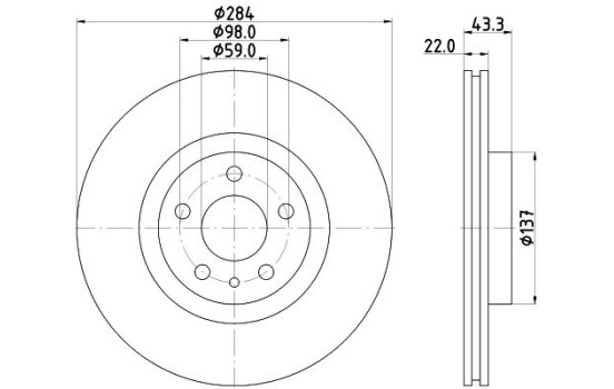 Disque de frein 8DD 355 118-411 Hella