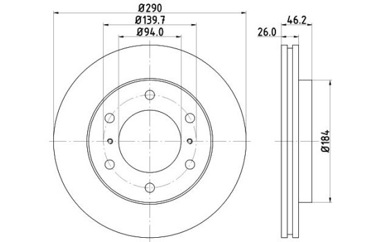Disque de frein 8DD 355 119-071 Hella