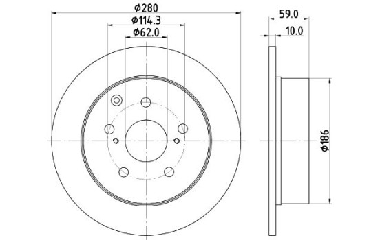 Disque de frein 8DD 355 119-121 Hella