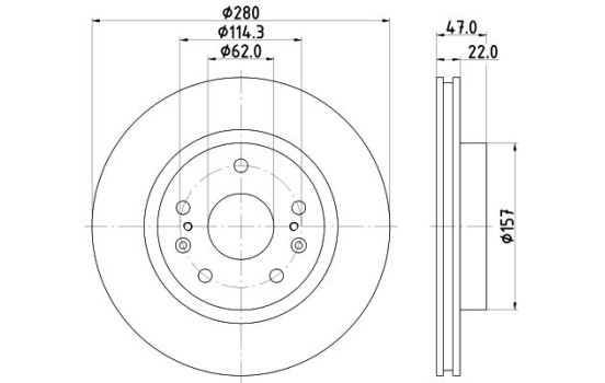Disque de frein 8DD 355 120-521 Hella