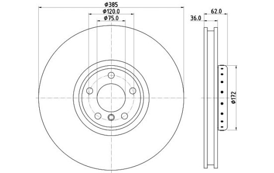 Disque de frein 8DD 355 120-721 Hella