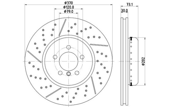Disque de frein 8DD 355 120-771 Hella