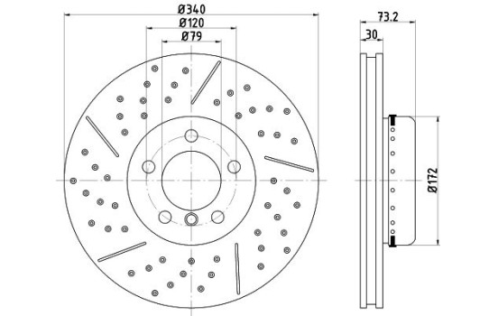 Disque de frein 8DD 355 120-821 Hella