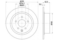 Disque de frein 8DD 355 122-421 Hella