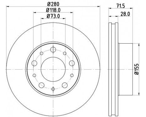 Disque de frein 8DD 355 122-691 Hella