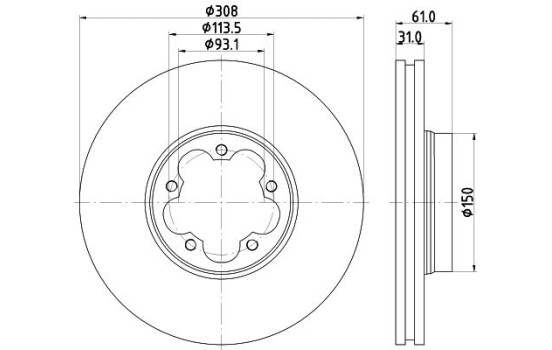 Disque de frein 8DD 355 122-801 Hella