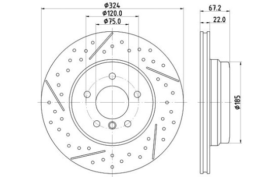 Disque de frein 8DD 355 123-031 Hella