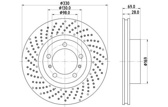 Disque de frein 8DD 355 125-021 Hella