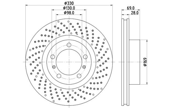 Disque de frein 8DD 355 125-031 Hella