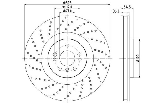 Disque de frein 8DD 355 125-041 Hella