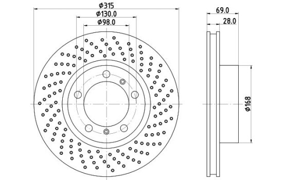 Disque de frein 8DD 355 125-061 Hella