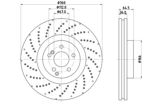 Disque de frein 8DD 355 125-361 Hella