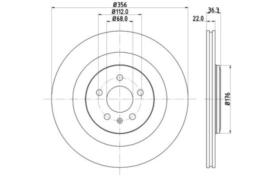 Disque de frein 8DD 355 125-551 Hella