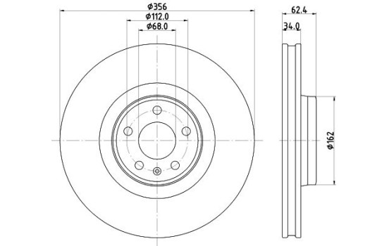 Disque de frein 8DD 355 126-691 Hella