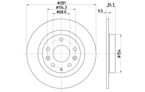 Disque de frein 8DD 355 126-711 Hella