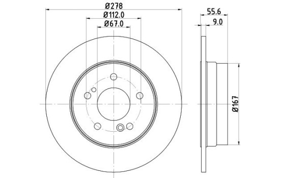 Disque de frein 8DD 355 127-011 Hella