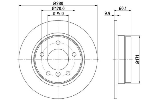 Disque de frein 8DD 355 127-051 Hella