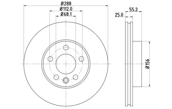 Disque de frein 8DD 355 127-221 Hella
