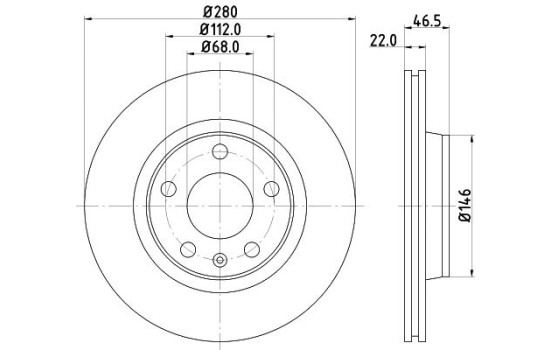 Disque de frein 8DD 355 127-311 Hella