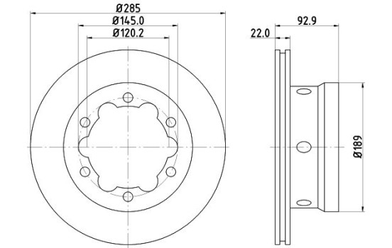 Disque de frein 8DD 355 127-351 Hella