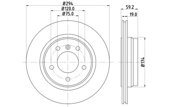 Disque de frein 8DD 355 127-401 Hella