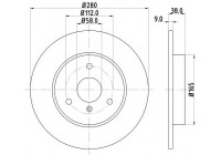 Disque de frein 8DD 355 127-411 Hella