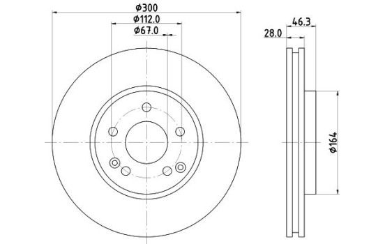 Disque de frein 8DD 355 127-561 Hella