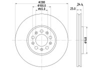 Disque de frein 8DD 355 127-581 Hella