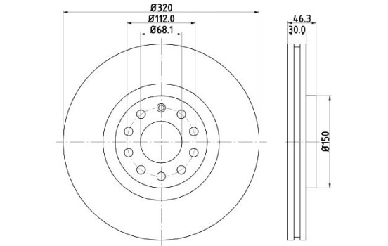 Disque de frein 8DD 355 127-591 Hella