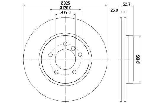 Disque de frein 8DD 355 127-601 Hella