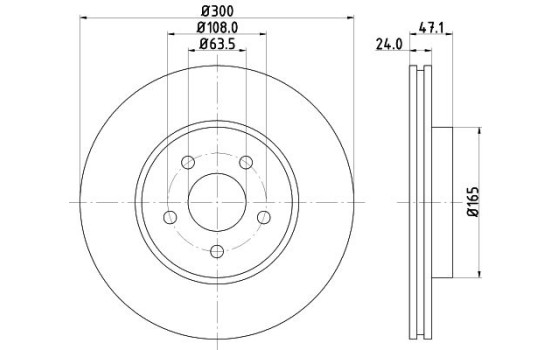 Disque de frein 8DD 355 127-691 Hella