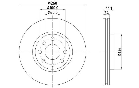 Disque de frein 8DD 355 127-731 Hella