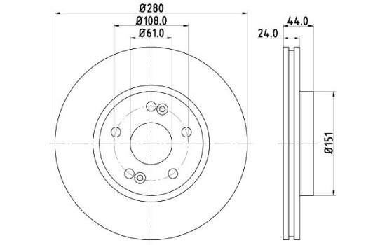 Disque de frein 8DD 355 127-741 Hella